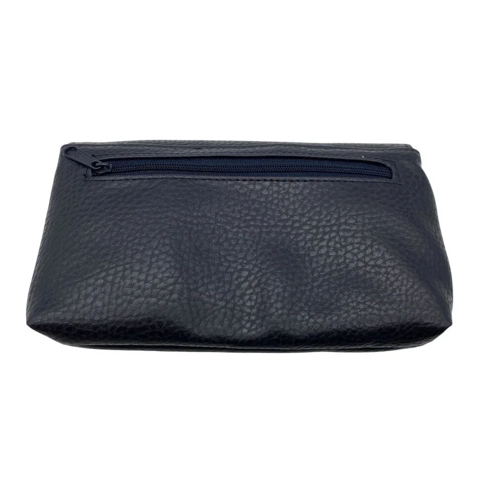 Tan Sac Vegan leather wallet change‎ purse check book cover blue VTG vegan